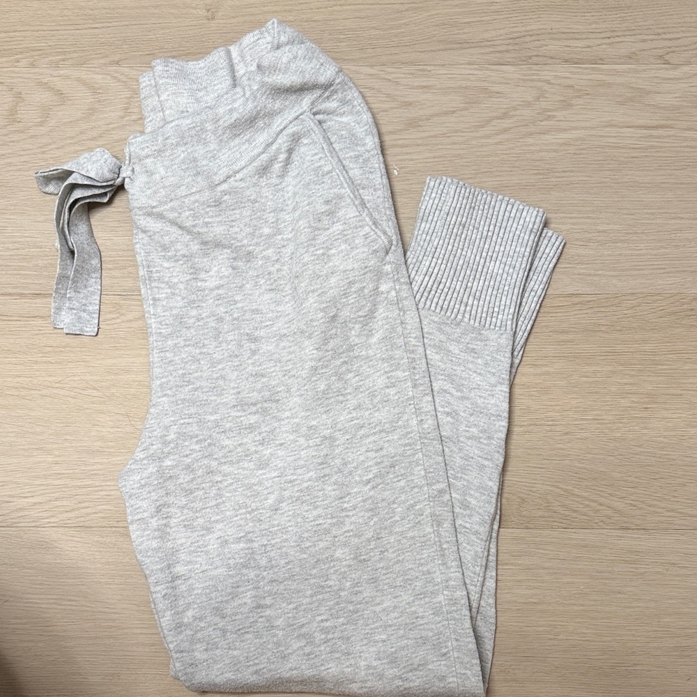 CALIA Gray Knit Joggers with Tie Waist